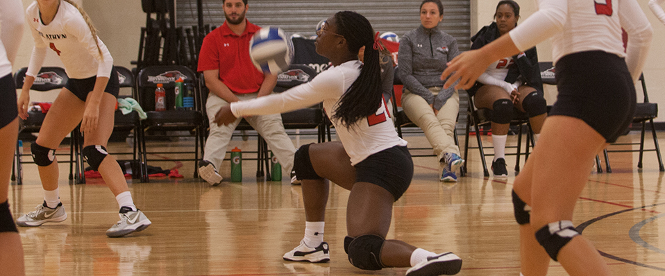 Women's volleyball tripped up in NEAC opener at College of St. Elizabeth