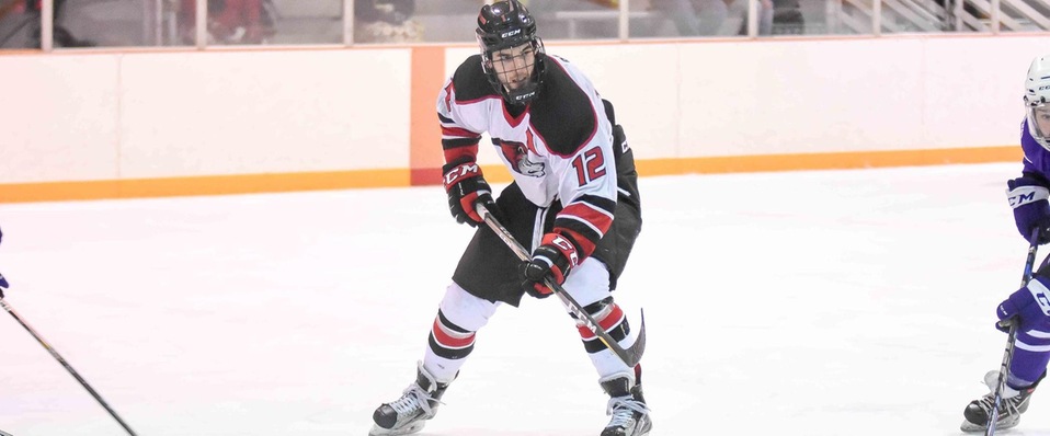 Doyle's hat trick leads men's ice hockey to 9-2 win at Chatham