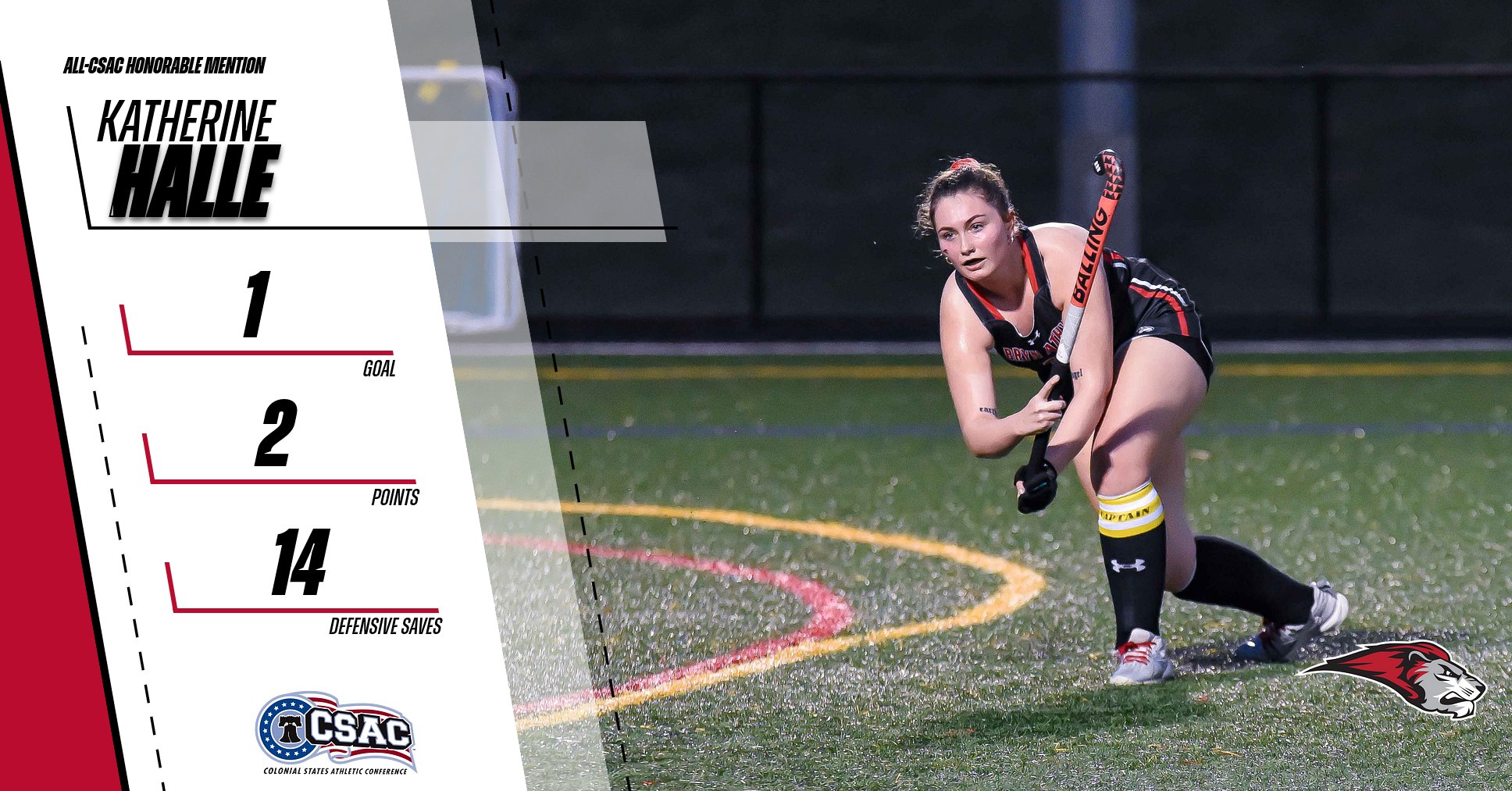 Halle named All-CSAC Honorable Mention for field hockey