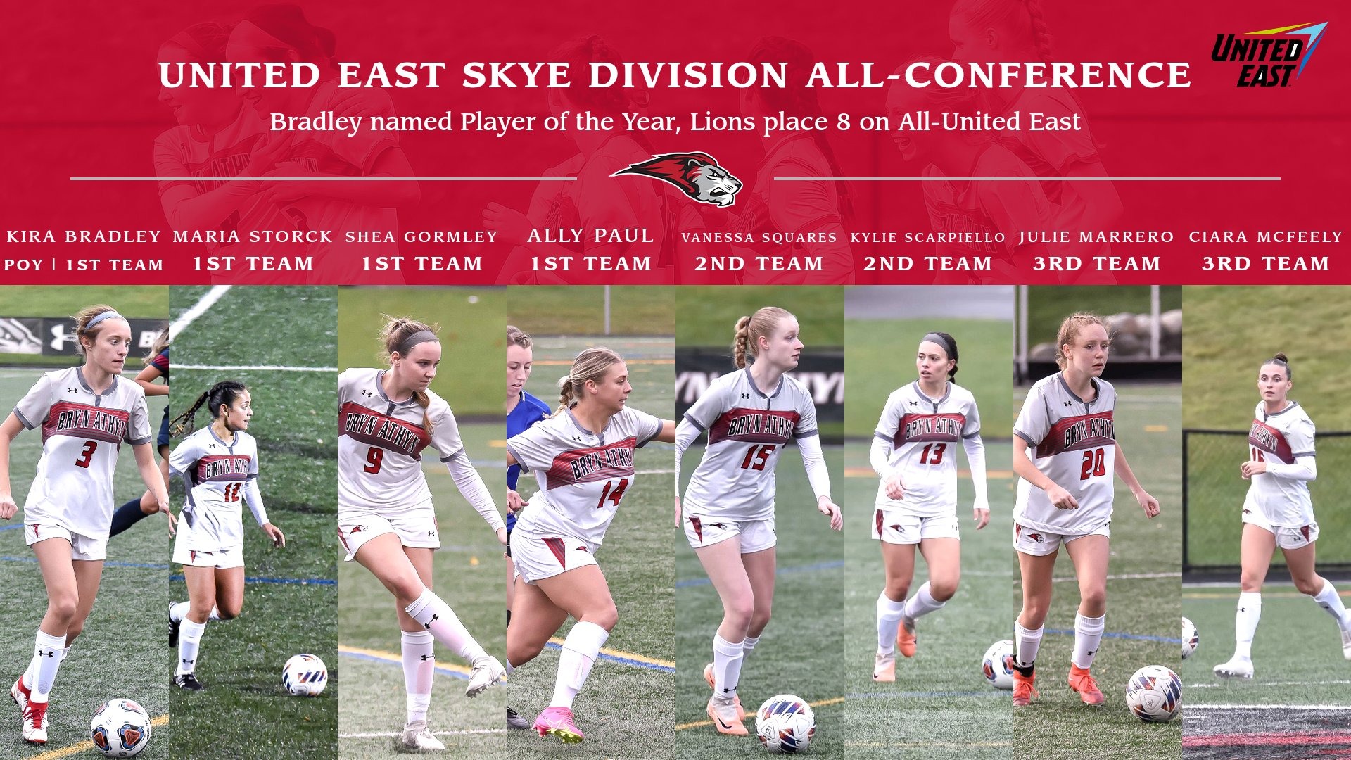 Women's Soccer dominate postseason awards for United East